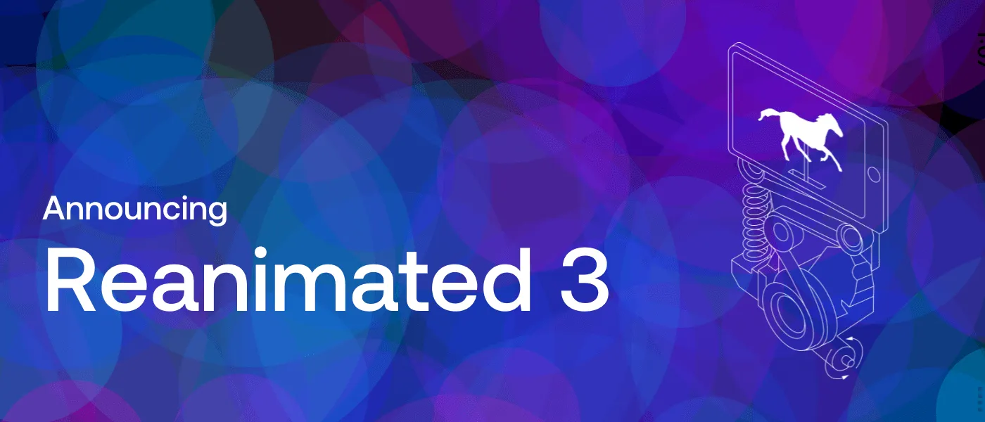 Announcing Reanimated 3 graphic with a horse on a spring-mounted screen
