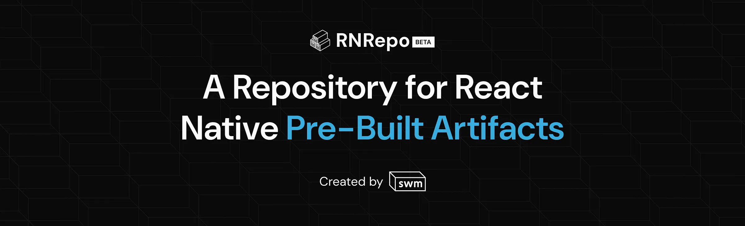RNRepo beta title card reading "A Repository for React Native Pre-Built Artifacts"